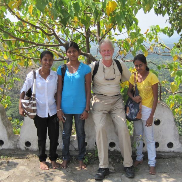 James with his new friends in Dambulla, Sri Lanka.