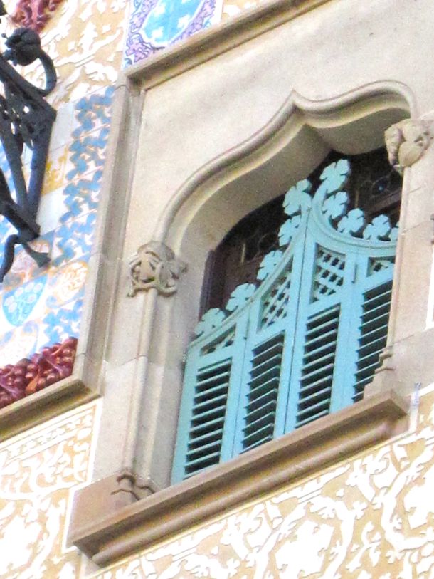 Window blue shutters