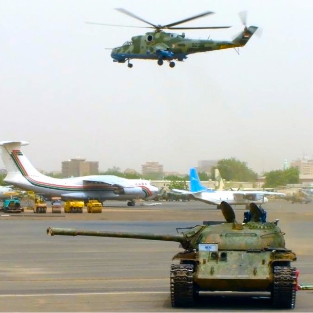 Tanks on Runway in Khartoum