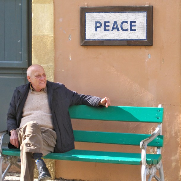 Man on Peace Bench