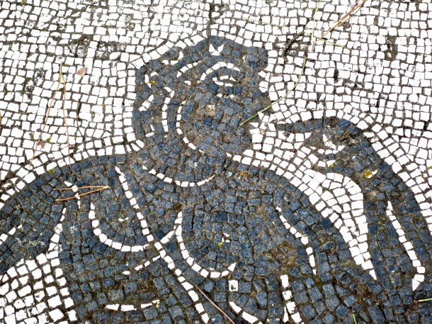 Man pointing mosaic