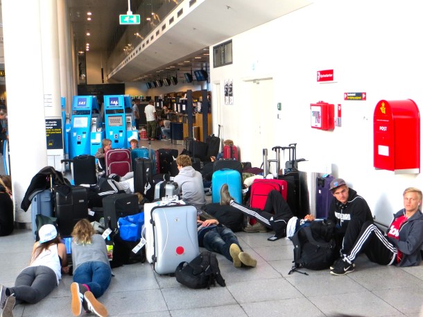Travelers in Copenhagen Airport