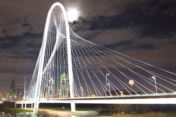 The Margaret Hunt Hill Bridge in Dallas, Texas